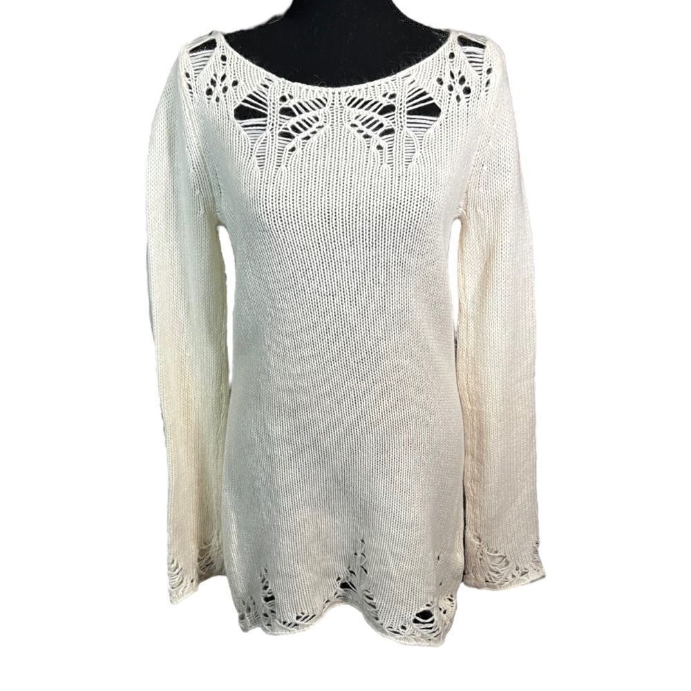 Armani Exchange $78 Lambswool Angora Blend Tunic Or Dress Size medium cream knit